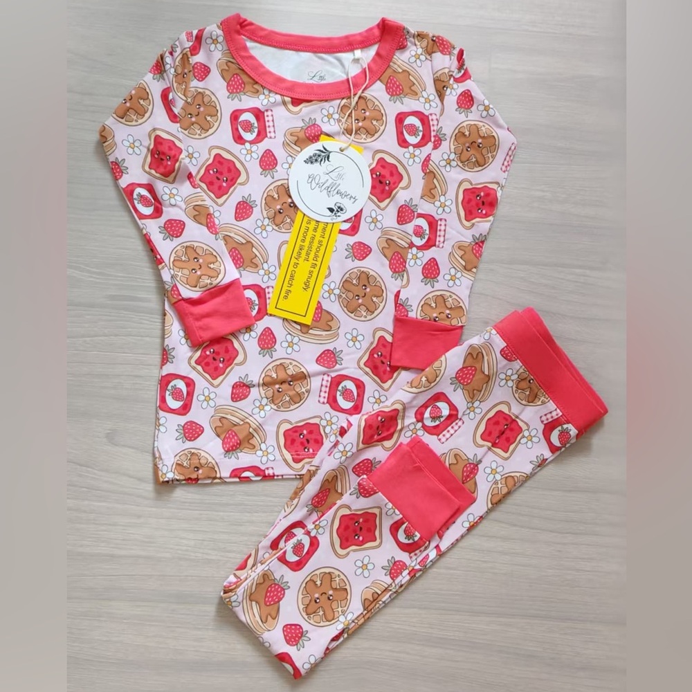 Bamboo Strawberry Jams Kids Pajama Set